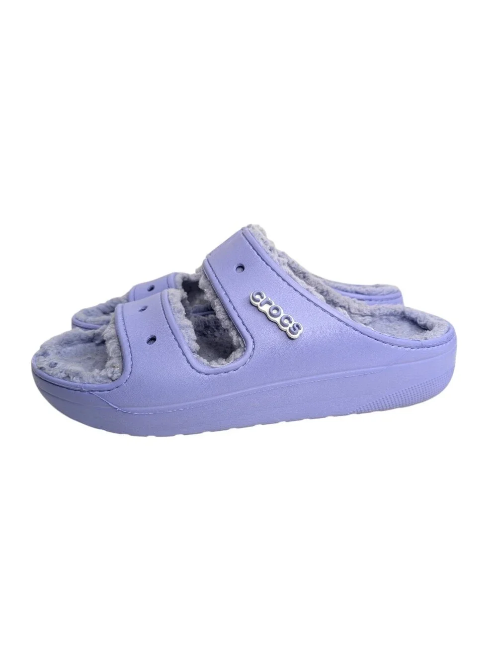 Crocs Classic Cozy Lavender Fuzzy Lined Slide Sandals  | Size 11 (Men)